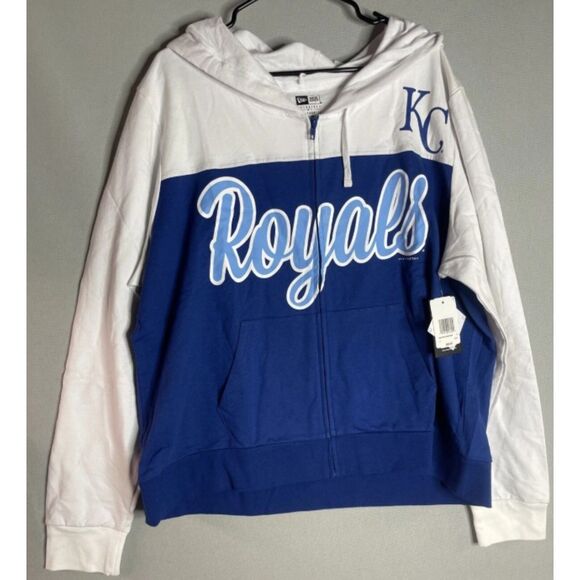NWT Women Plus Sz 4X Full Zip Hooded KANSAS CITY ROYALS Athletic Jacket NEW ERA - Picture 4 of 8
